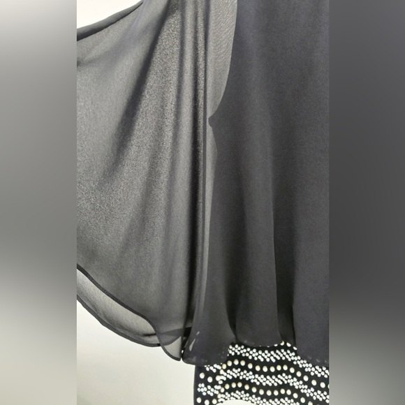 Joseph Ribkoff Black Sheer Embellished Blouse - Picture 4 of 6